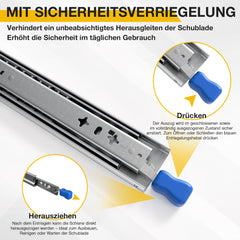 Jopassy Schwerlast Schubladenauszüge mit Verriegelung 78–120 kg für Werkstatt Fahrzeugausbau und Wohnmobil