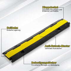 Jopassy Kabelbrücke 101 x 25 x 5 cm Gummi Kabelschutz für Parkplatz Baustelle