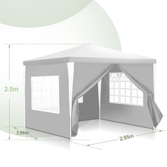Jopassy Partyzelt wasserdicht 3x3 m 3x6 m Gartenzelt mit Seitenteilen