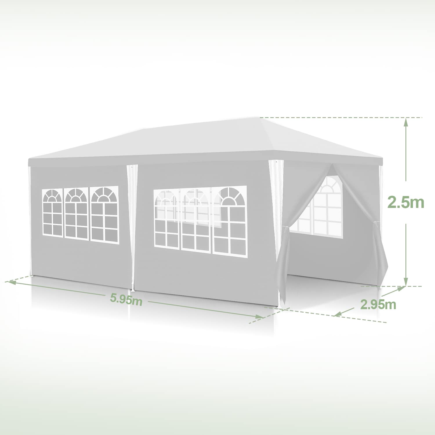 Jopassy Partyzelt wasserdicht 3x3 m 3x6 m Gartenzelt mit Seitenteilen