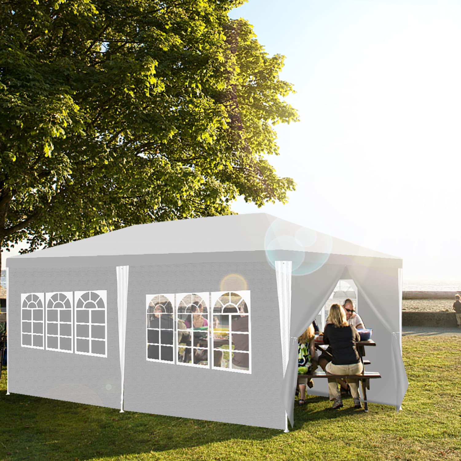 Jopassy Partyzelt wasserdicht 3x3 m 3x6 m Gartenzelt mit Seitenteilen