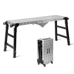 Jopassy Klappbare Arbeitsplattform 120 × 36 cm Höhenverstellbar 60–90 cm mit Rollen bis 500 kg