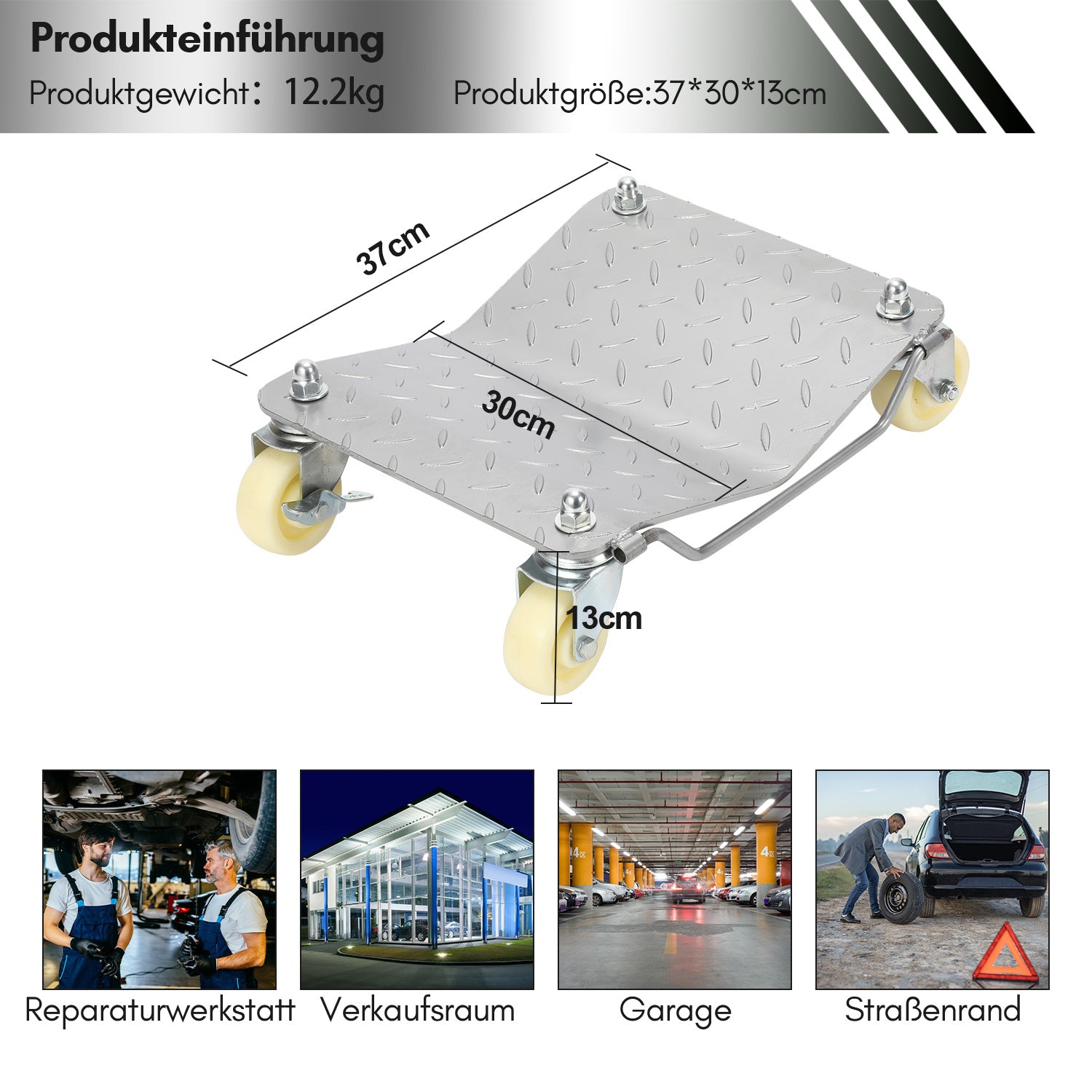 Jopassy Rangierhilfe PKW 4er Set, 500 kg pro Plattform