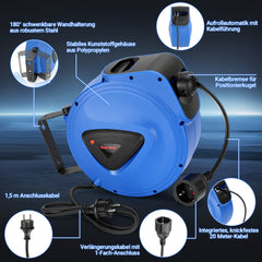 Jopassy Automatischer Kabelaufroller 20 m + 1,5 m für Werkstatt und Lager