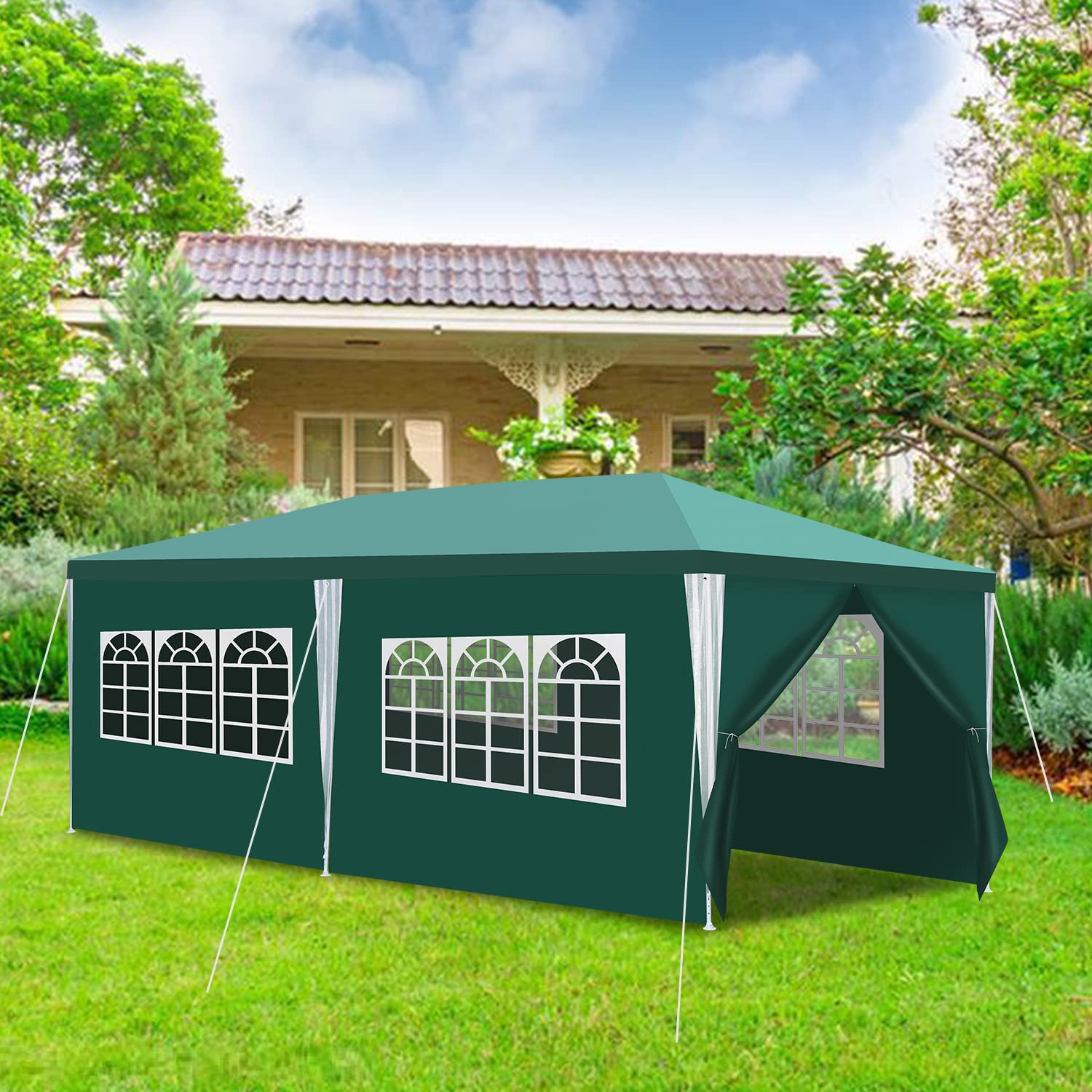 Jopassy Partyzelt wasserdicht 3x3 m 3x6 m Gartenzelt mit Seitenteilen