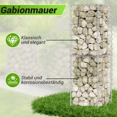 Jopassy Gabionenkorb 100x30x30 cm 2 Stück verzinkt für Gartenzaun