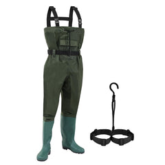 Jopassy Wathose Herren aus 70D Nylon mit rutschfesten Gummistiefeln für Angeln und Teicharbeit