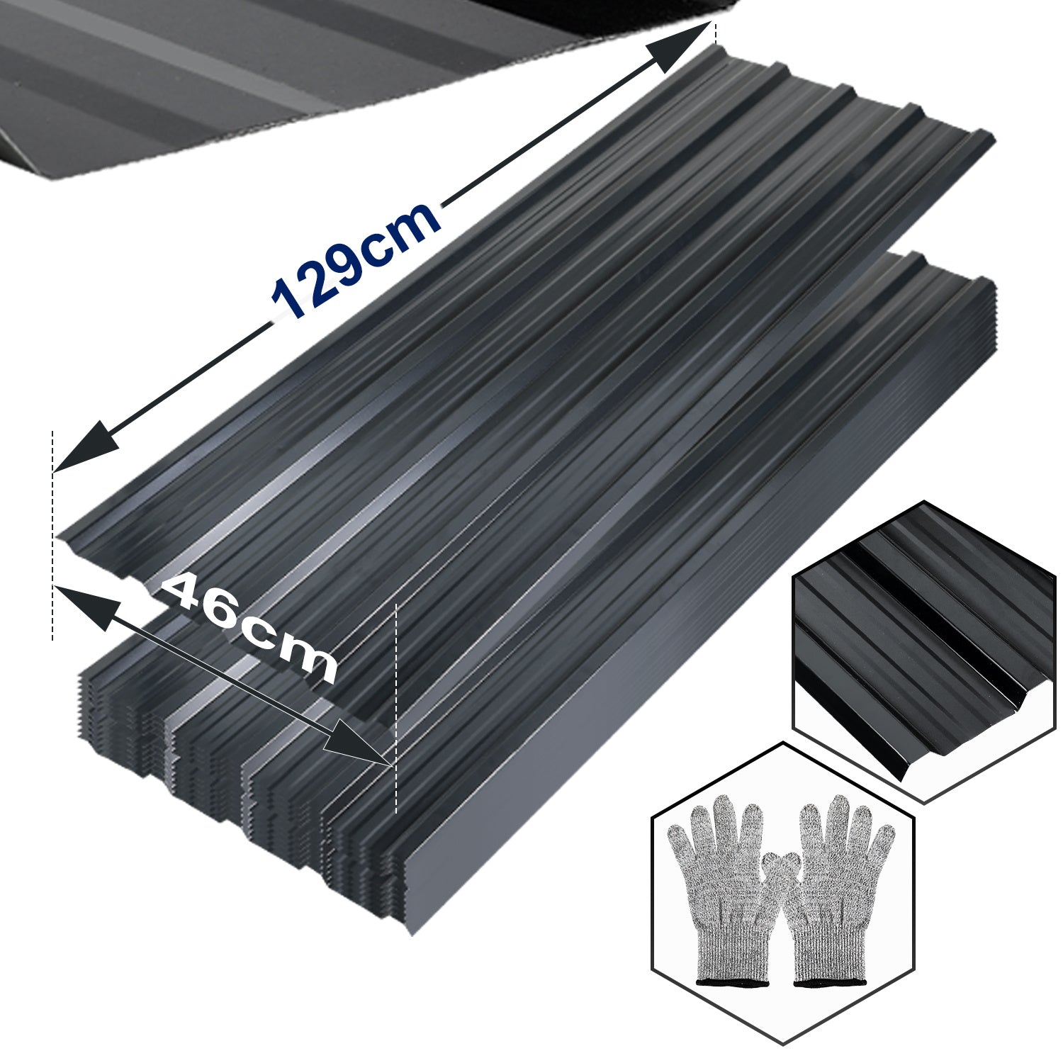 Jopassy Trapezblech 129 x 46 cm für Dach und Wand