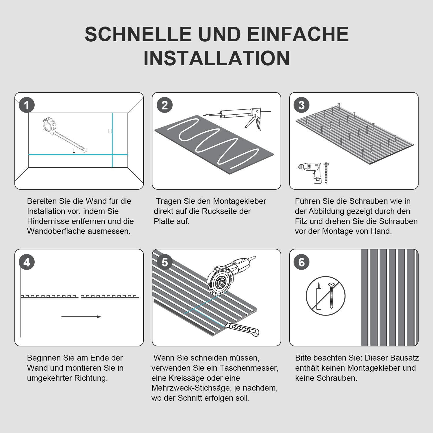Jopassy Akustikpaneele 120x60 cm Wandpaneele Holz und Filz für Innenwand