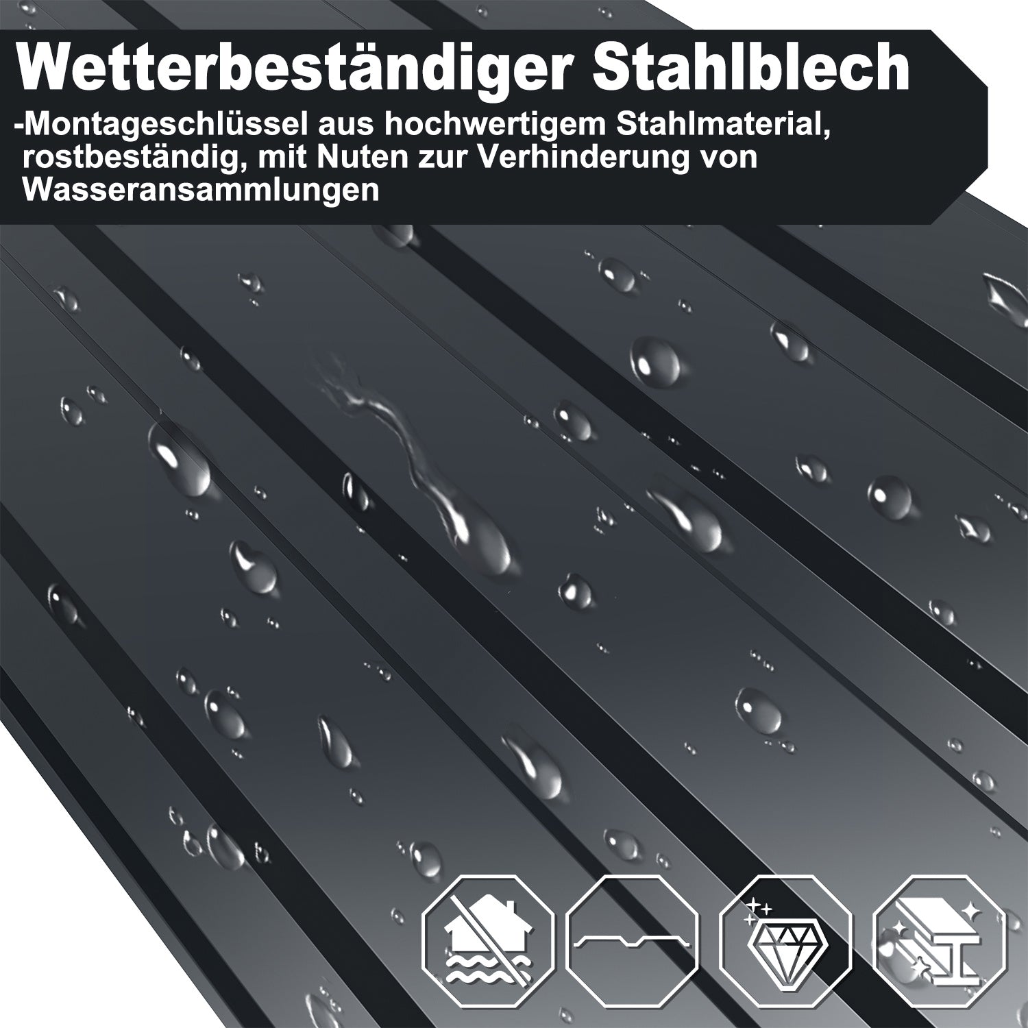 Jopassy Trapezblech 129 x 46 cm für Dach und Wand