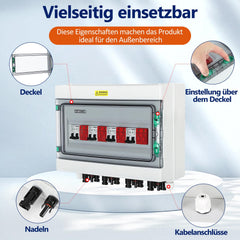 Jopassy PV Überspannungsschutz DC 1000V 32A für 1, 2 oder 4 Strings vorverdrahtet IP65