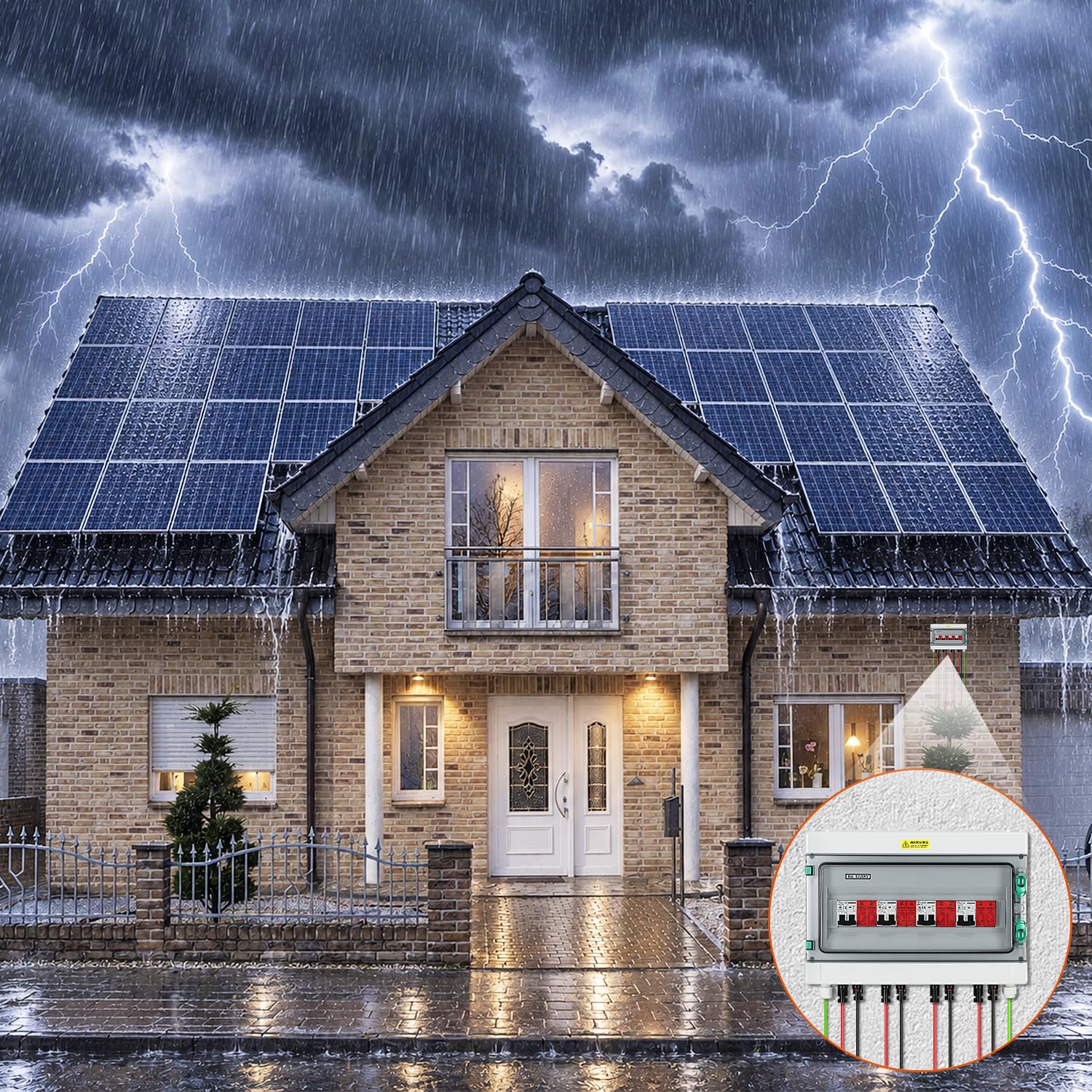 Jopassy PV Überspannungsschutz DC 1000V 32A für 1, 2 oder 4 Strings vorverdrahtet IP65