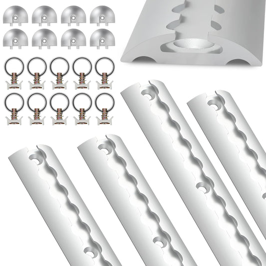 Jopassy Airlineschienen Set Aluminium 4/8/16 m mit Fittings und Endkappen