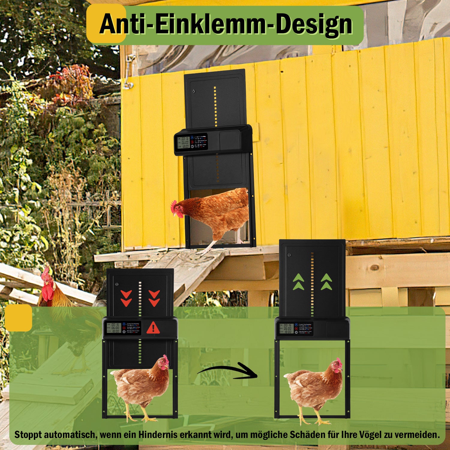 Jopassy Automatische Hühnerklappe mit Timer LCD Display