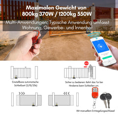 Jopassy Schiebetorantrieb 800 kg 370W mit Smart Steuerung