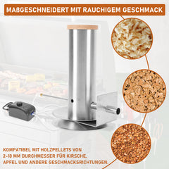 Jopassy Elektrischer Edelstahl-Räucherofen mit Rauchgenerator und Wasserpumpe