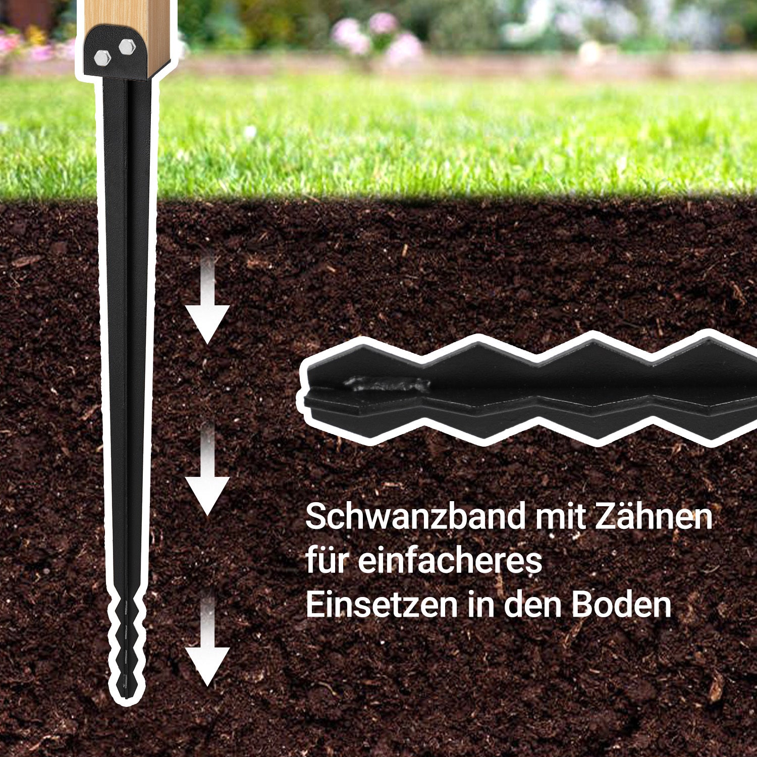 Jopassy Pfostenanker zum Einschlagen für Zaun und Gartenbau
