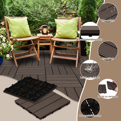 Jopassy WPC Terrassenfliesen 30x30 cm, Klickfliesen für Balkon, 1–5 m²