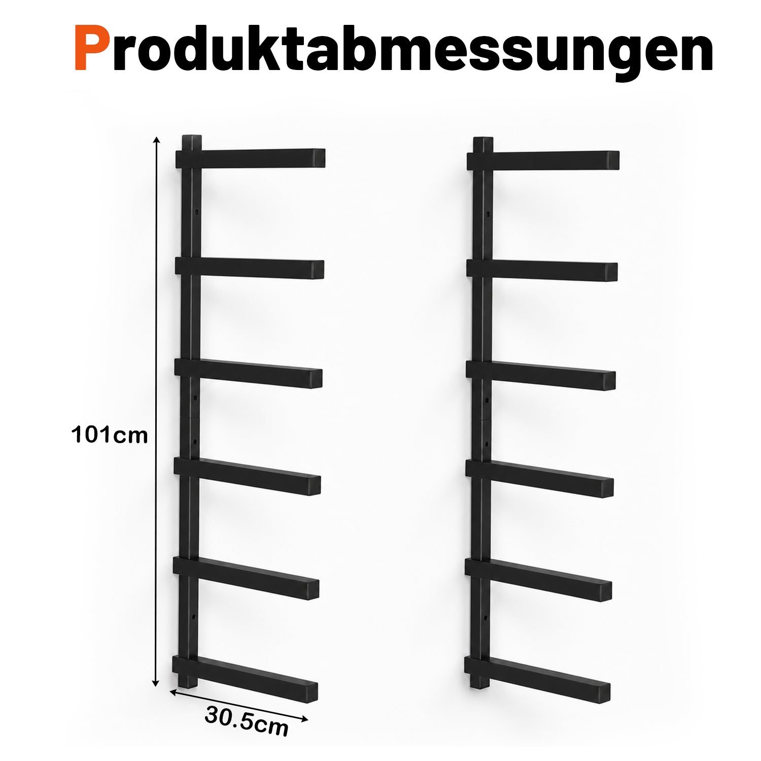 Jopassy Wandregal Schwarz Schwerlast 50kg für Küche Garage Werkstatt