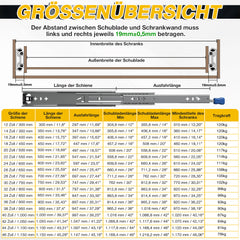 Jopassy Schwerlast Schubladenauszüge mit Verriegelung 78–120 kg für Werkstatt Fahrzeugausbau und Wohnmobil