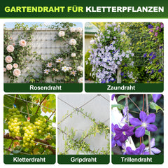 Jopassy Rankhilfe Edelstahl 12m Komplettset für Kletterpflanzen
