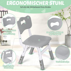 Jopassy Kindertisch 60/80/120 cm 7-fach höhenverstellbar als Mal- und Schreibtisch