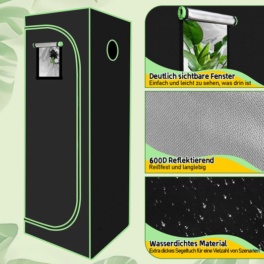 Jopassy Indoor Growzelt aus 600D Oxford Lichtdicht Wasserdicht mit Sichtfenster für Pflanzenanzucht