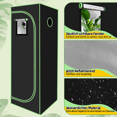 Jopassy Indoor Growzelt aus 600D Oxford Lichtdicht Wasserdicht mit Sichtfenster für Pflanzenanzucht