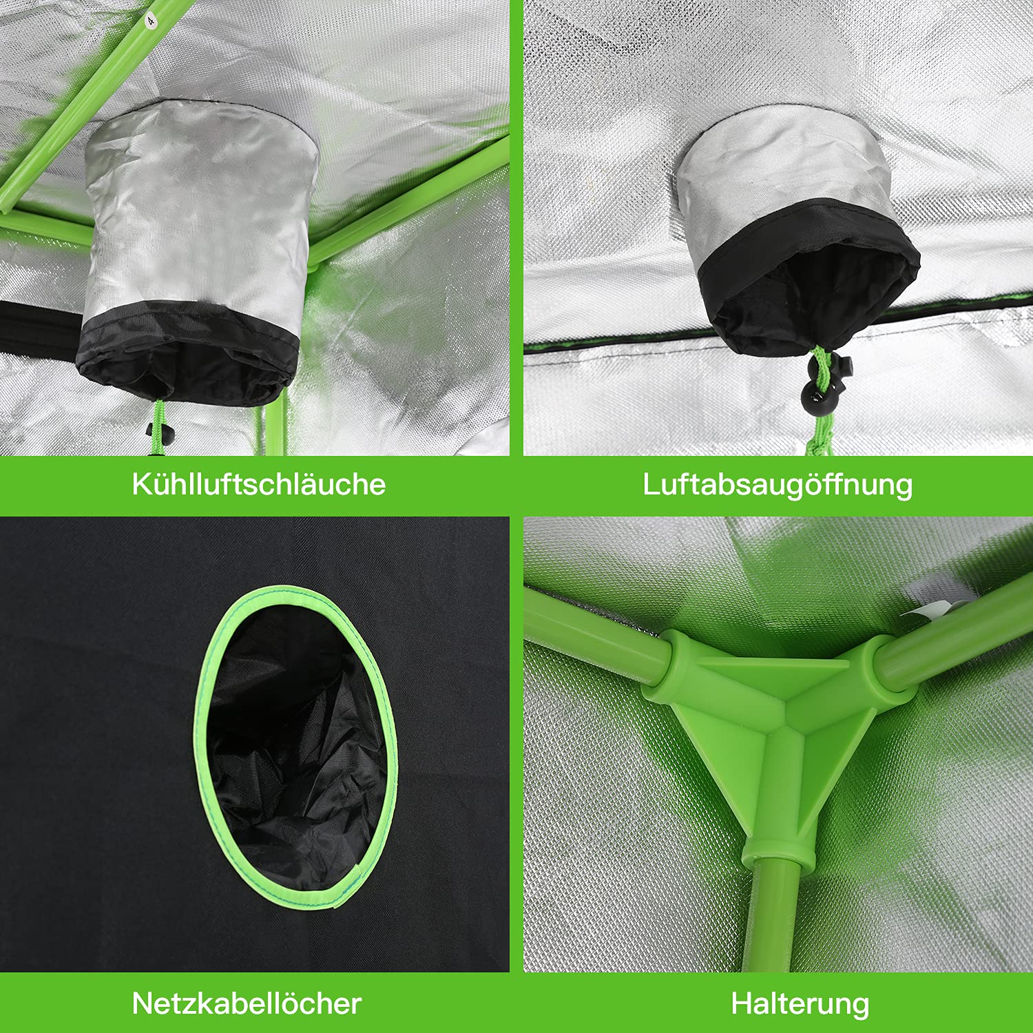 Jopassy Indoor Growzelt aus 600D Oxford Lichtdicht Wasserdicht mit Sichtfenster für Pflanzenanzucht