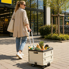 Jopassy Klappbarer Einkaufswagen 45L/50L mit Deckel