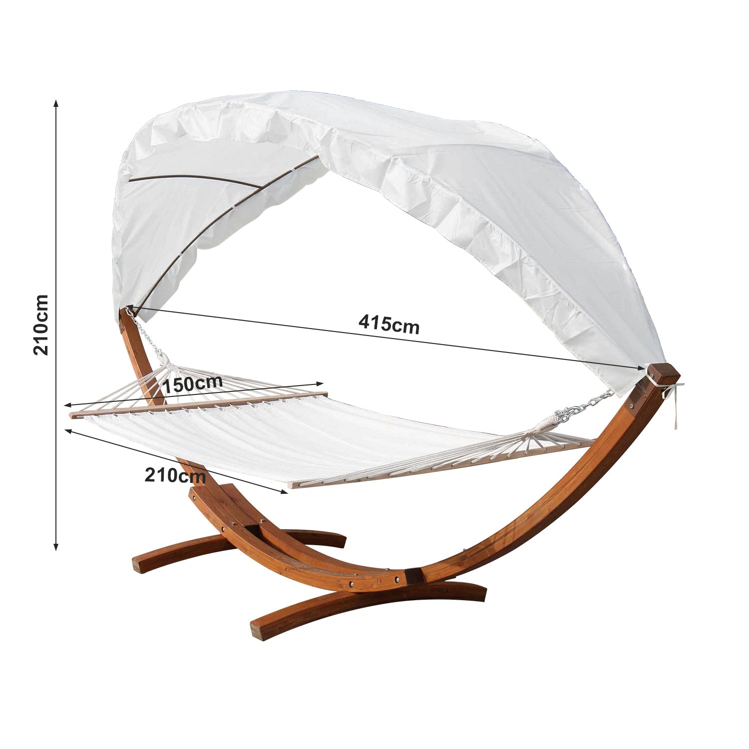 Jopassy Hängematten mit Gestell Outdoor Holz Hängematte mit Dach Hängemattengestell 200×150cm, Hängesessel 2 Personen Belastbarkeit 200kg