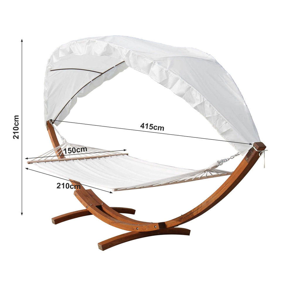 Jopassy Hängematten mit Gestell Outdoor Holz Hängematte mit Dach Hängemattengestell 200×150cm, Hängesessel 2 Personen Belastbarkeit 200kg