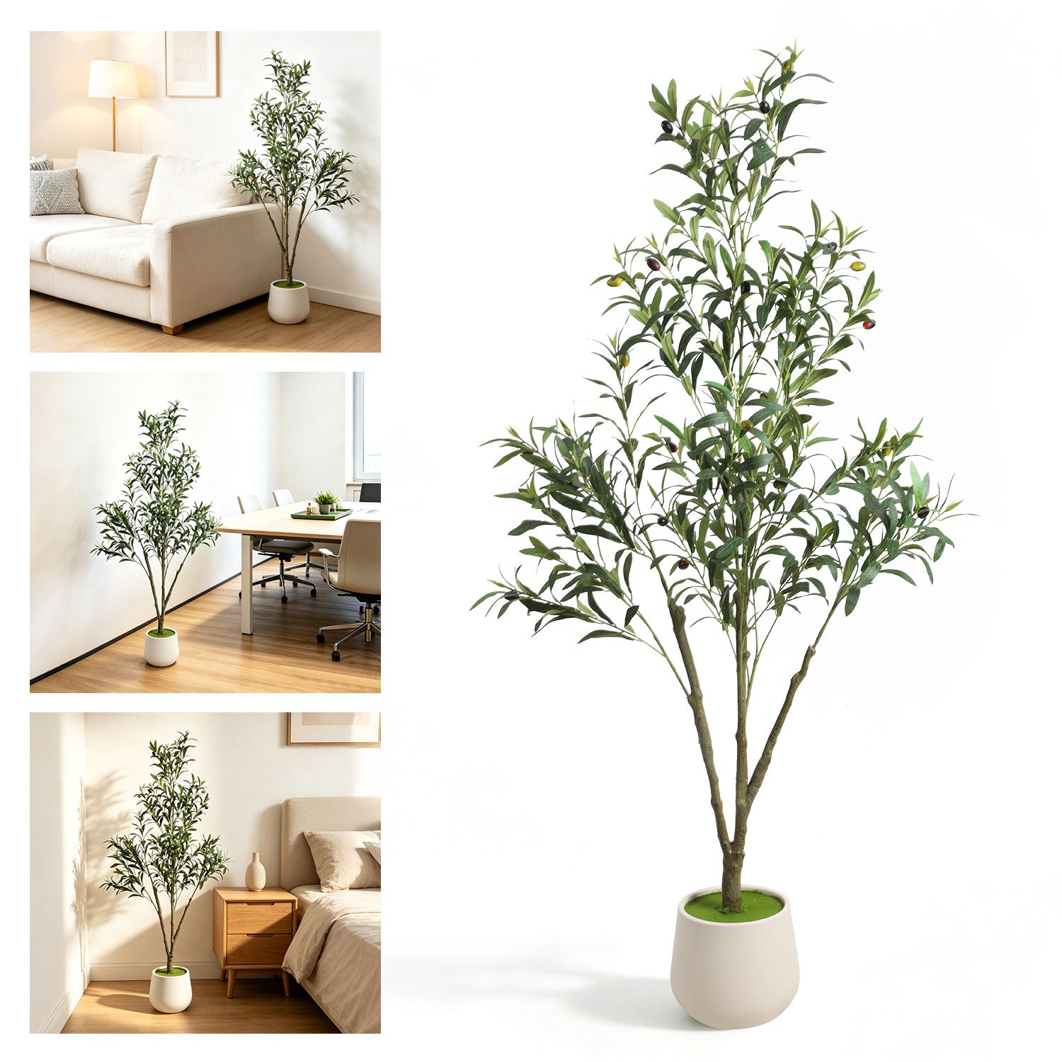 Jopassy Künstlicher Olivenbaum 120/150/180 cm Dekobaum mit Pflanztopf