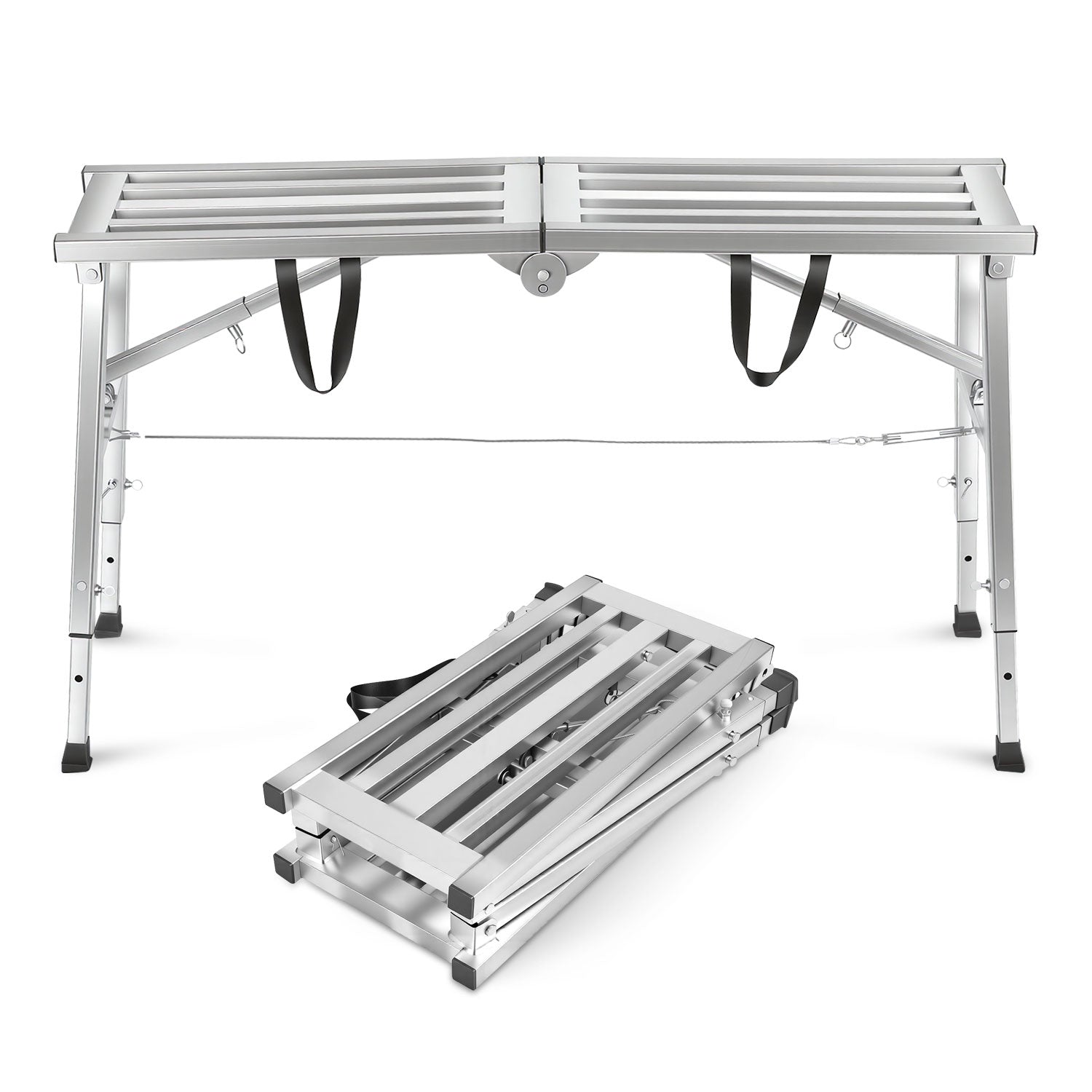 Jopassy Arbeitsplattform 120 × 29 cm Klappbar 3-fach Höhenverstellbar 56–80 cm bis 150 kg