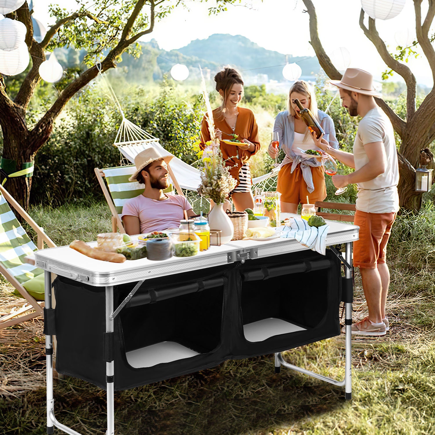 Jopassy Klappbarer Campingtisch für Camping und Gartenparty