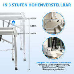 Jopassy Arbeitsplattform 120 × 29 cm Klappbar 3-fach Höhenverstellbar 56–80 cm bis 150 kg