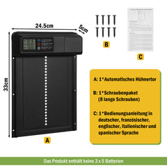 Jopassy Automatische Hühnerklappe mit Timer LCD Display