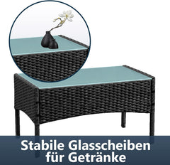 Jopassy Polyrattan Balkonmöbel Set mit Sitzkissen, Lounge-Set für Balkon & Terrasse