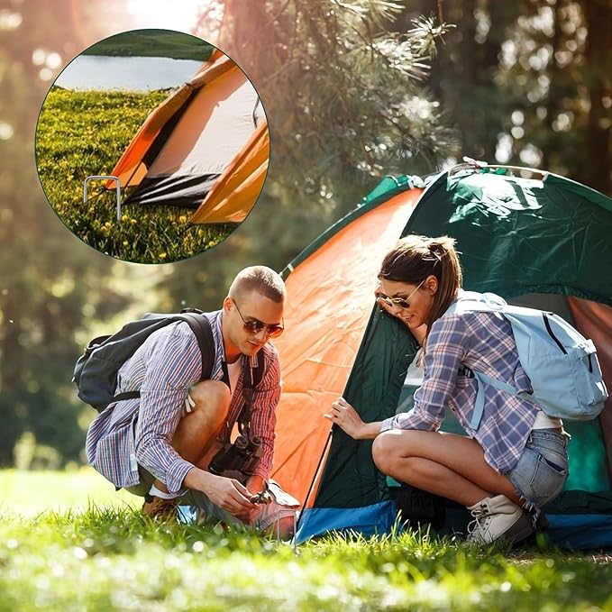 Jopassy 150 × 25 mm verzinkter Bodenanker, robuster Erdspieß für den Garten