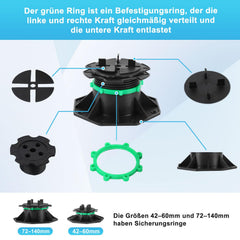 Jopassy Stelzlager 19-140 mm höhenverstellbar für Terrassenplatten