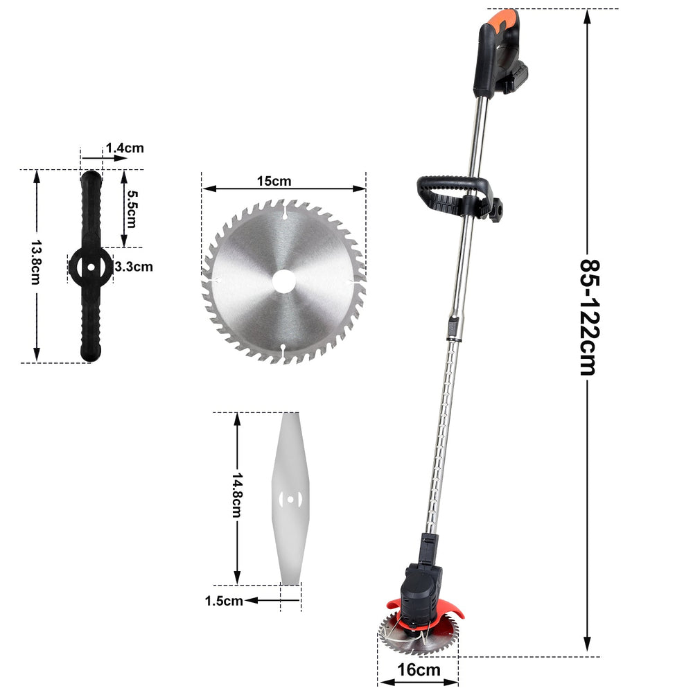 Rasen Kantenschneider mit 2X 1.5Ah Akkus