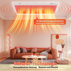 Jopassy Infrarot Deckenheizung 360/770W mit Thermostat WLAN und LED Licht
