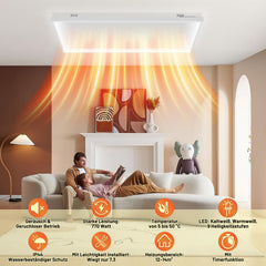 Jopassy Infrarot Deckenheizung 360/770W mit Thermostat WLAN und LED Licht