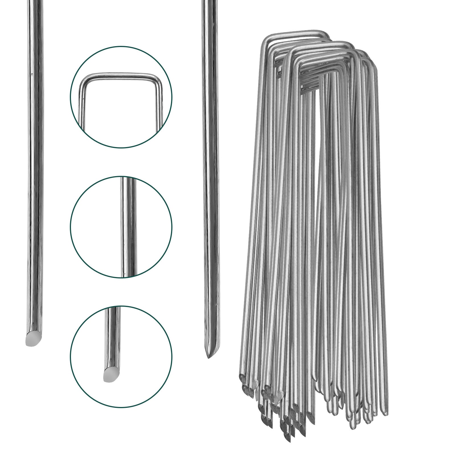 Jopassy 150 × 25 mm verzinkter Bodenanker, robuster Erdspieß für den Garten