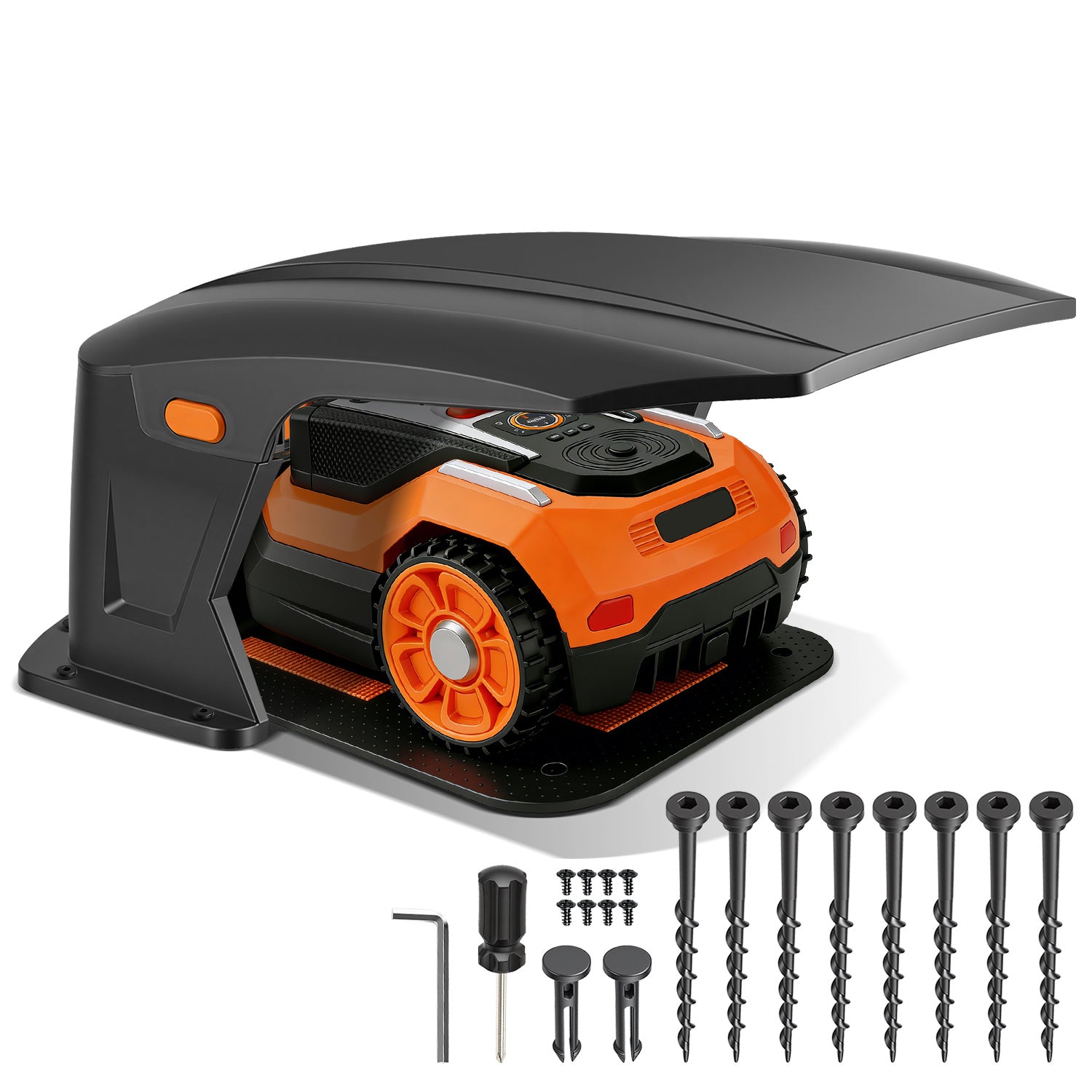 Jopassy Hochklappbare Mähroboter Garage 70,5 × 57 × 33 cm für Ladestation