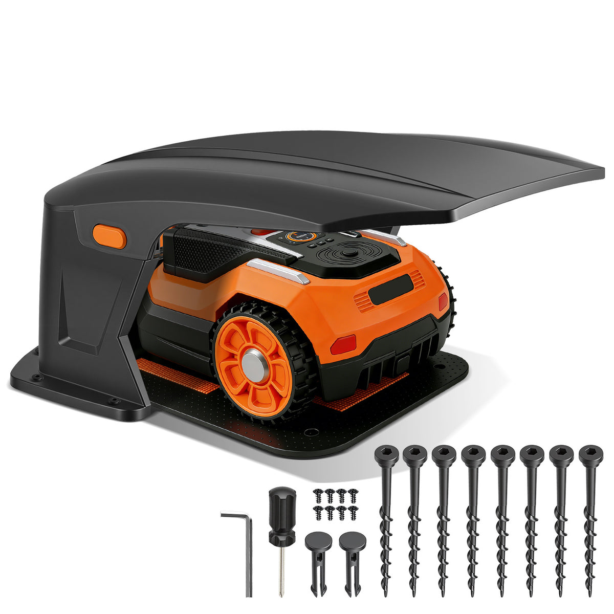 Jopassy Hochklappbare Mähroboter Garage 70,5 × 57 × 33 cm für Ladestation