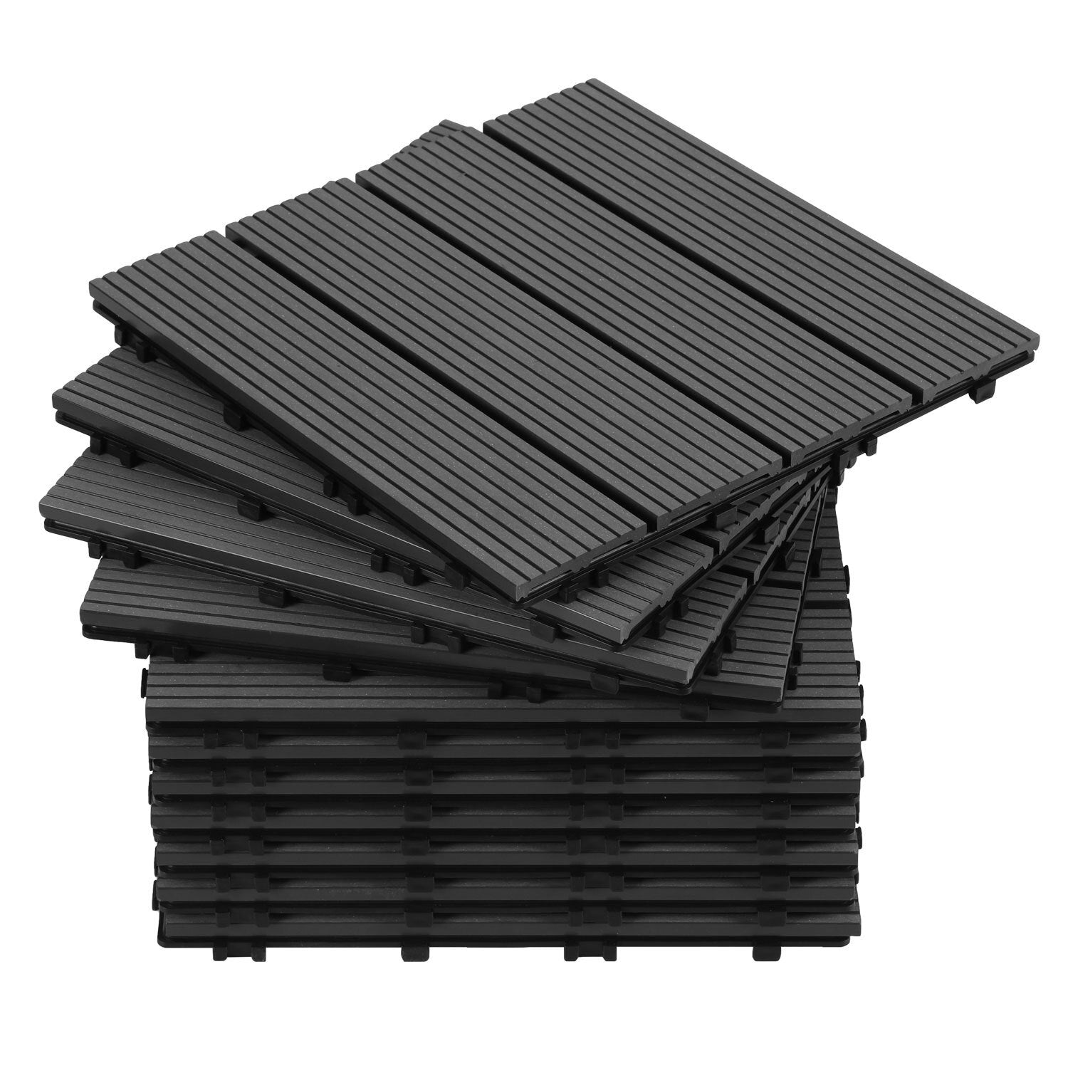 Jopassy WPC Terrassenfliesen 30x30 cm, Klickfliesen für Garten
