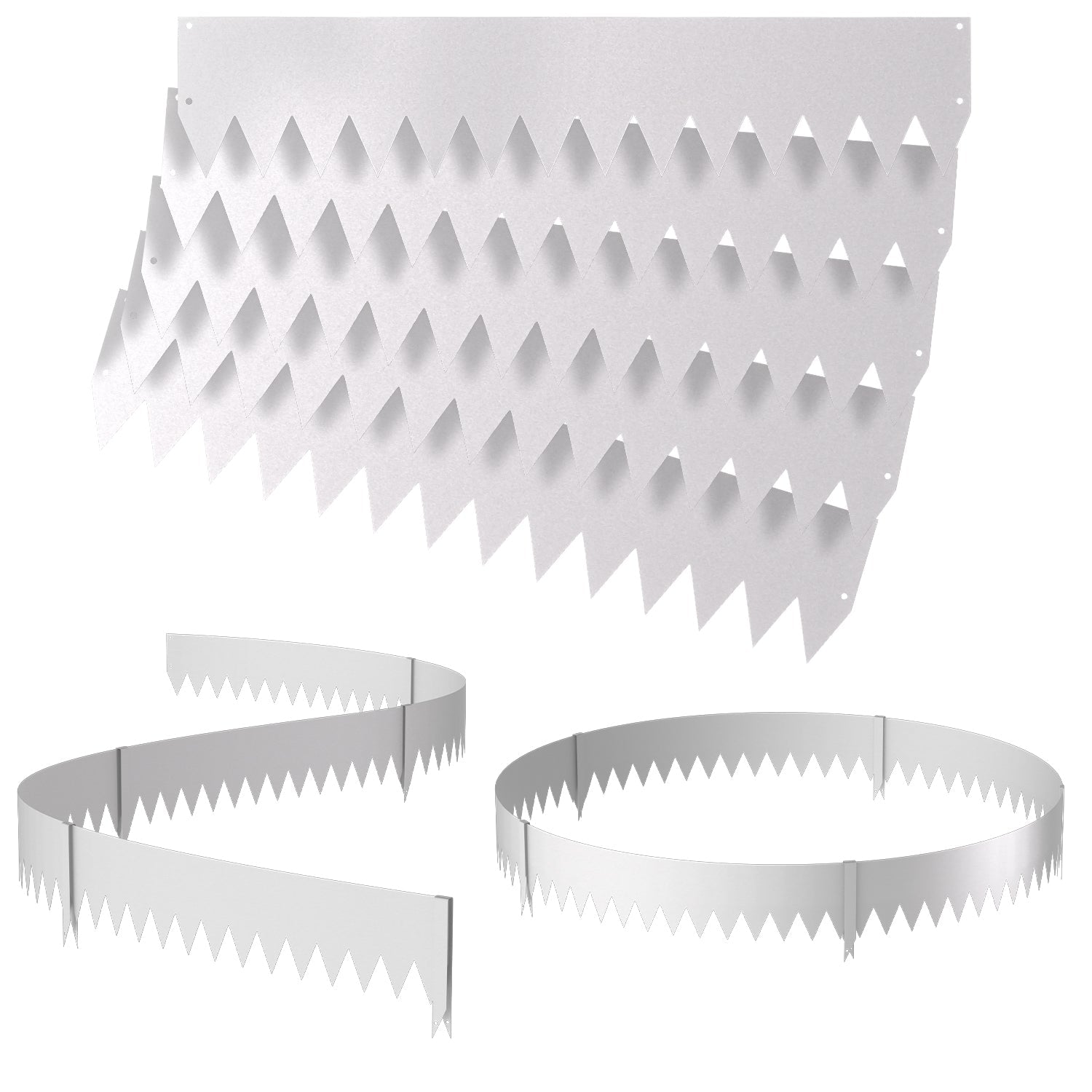 Jopassy Metall Rasenkante 20 cm mit Dornen, Beeteinfassung für Garten