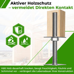 Jopassy Höhenverstellbarer Pfostenträger Silber für Carport Pergola Zaun
