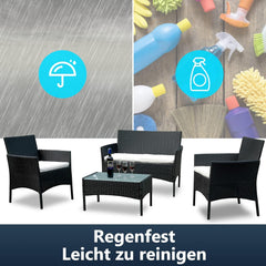 Jopassy Polyrattan Balkonmöbel Set mit Sitzkissen, Lounge-Set für Balkon & Terrasse